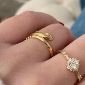 Tiffany Co. 18k Yellow Gold Vintage Snake Ring Size 6